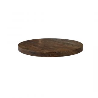 Eetkamertafel Tafelblad Rond - Espresso - Mangohout - 110 cm - Rond Straight 180122377