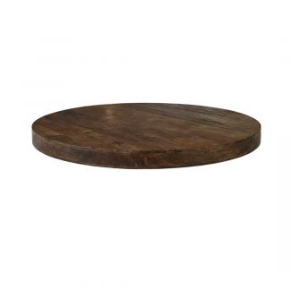 Eetkamertafel Tafelblad Rond - Espresso - Mangohout - 130 cm - Rond Straight 18099344