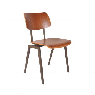 Eetkamerstoel Stapelbaar - Bruin - Hout - Forest Metalen Frame 180122731