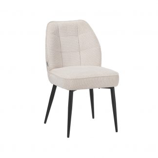 Eetkamerstoel Liam - Naturel - Geweven - Zwart Metalen Frame 180154524