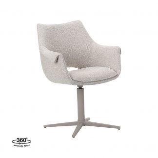 Eetkamerstoel Nozomi - Naturel - Boucle - Taupe Metalen Frame 180154363
