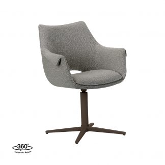 Eetkamerstoel Nozomi - Mushroom - Boucle - Brons Metalen Frame 180154361
