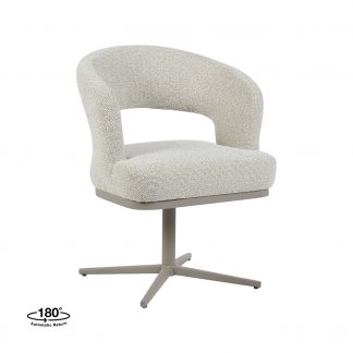 Eetkamerstoel Monaco - Naturel - Boucle - Taupe Metalen Frame 180154528