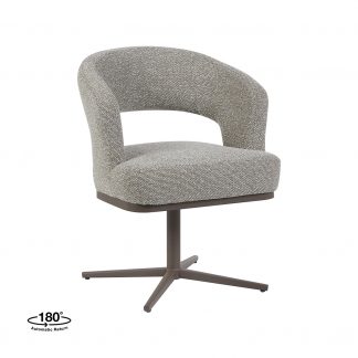 Eetkamerstoel Monaco - Mushroom - Boucle - Brons Metalen Frame 180154526