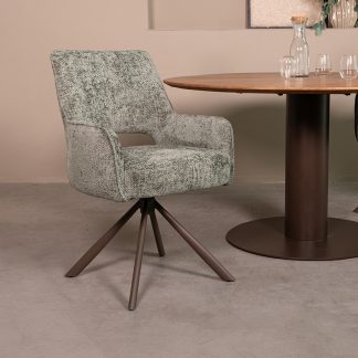 Eetkamerstoel Bergerac - Hunter - Chenille - Brons Metalen Frame 180154205