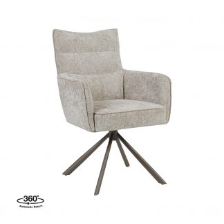 Eetkamerstoel Dubai - Naturel - Chenille - Brons Metalen Frame 180154520