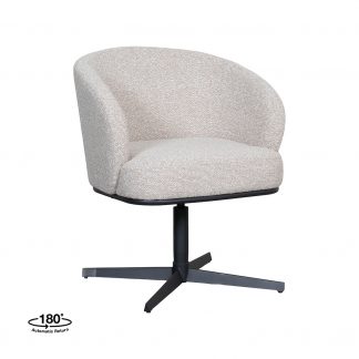 Eetkamerstoel Cannes - Naturel - Boucle - Zwart Metalen Frame 180154287