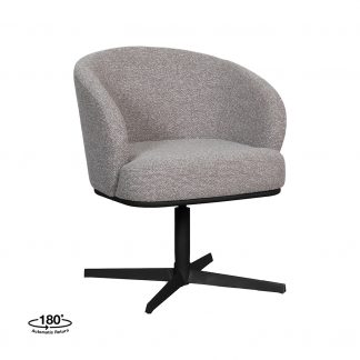 Eetkamerstoel Cannes - Mushroom - Boucle - Zwart Metalen Frame 180154285