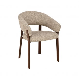 Eetkamerstoel Sato - Beige - Geweven - Walnoot Houten Frame 180154228