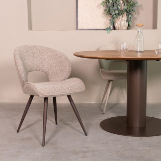 Eetkamerstoel Sakura - Mushroom - Boucle - Brons Metalen Frame 180154343