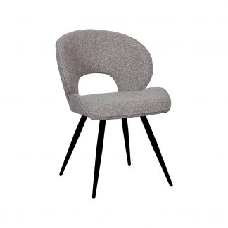 Eetkamerstoel Sakura - Mushroom - Boucle - Zwart Metalen Frame 180154331