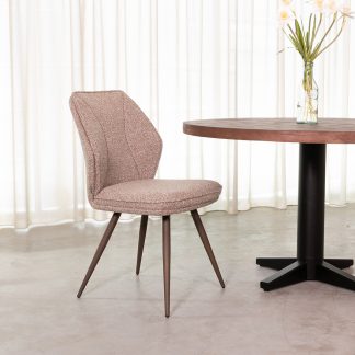 Eetkamerstoel Silvain - Mushroom - Boucle - Brons Metalen Frame 180154346