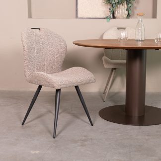 Eetkamerstoel Silly - Mushroom - Boucle - Zwart Metalen Frame 180154337