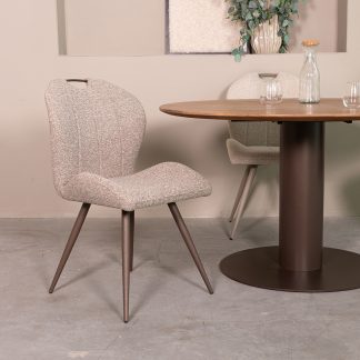 Eetkamerstoel Silly - Mushroom - Boucle - Brons Metalen Frame 180154349