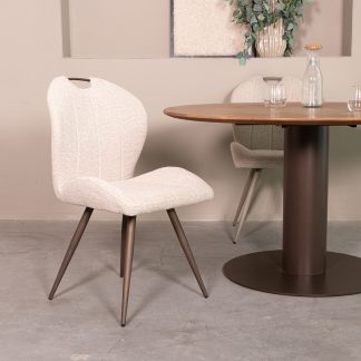 Eetkamerstoel Silly - Naturel - Boucle - Brons Metalen Frame 180154338