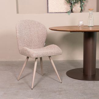 Eetkamerstoel Sil - Mushroom - Boucle - Taupe Metalen Frame 180154353