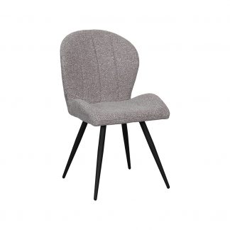 Eetkamerstoel Sil - Mushroom - Boucle - Zwart Metalen Frame 180154340