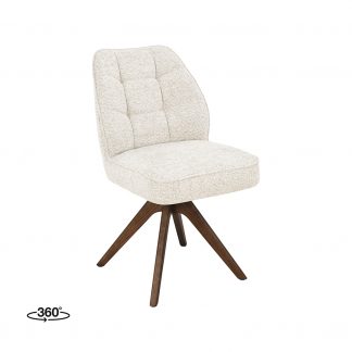 Eetkamerstoel Yuto - Beige - Geweven - Walnoot Houten Frame 180154210