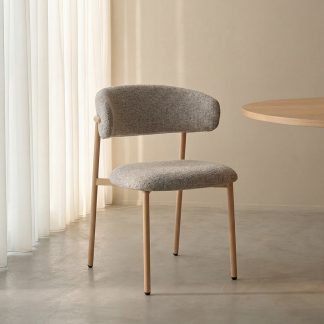 Eetkamerstoel Kaito - Beige - Geweven - Naturel Houten Frame 180154226