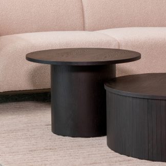 Salontafel Oliva - Zwart - Eiken - 60 cm - Rond 180122671