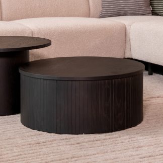 Salontafel Oliva - Zwart - Eiken - 70 cm - Rond 180122669
