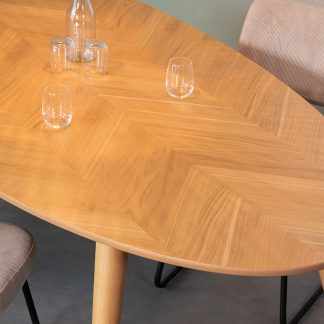 Eetkamertafel Ines - Naturel - Eiken - 240 cm - Ovaal 180122479