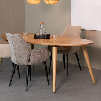 Eetkamertafel Ines - Naturel - Eiken - 210 cm - Ovaal 180122356