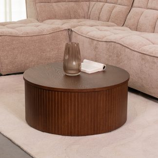 Salontafel Oliva - Walnoot - Eiken - 70 cm - Rond 180122472