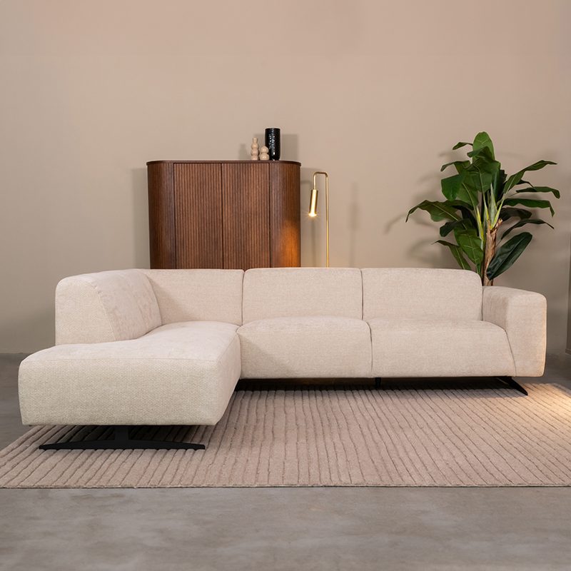 Hoekbank Rodano - Naturel - Chenille - Hoekbank Links 180145529