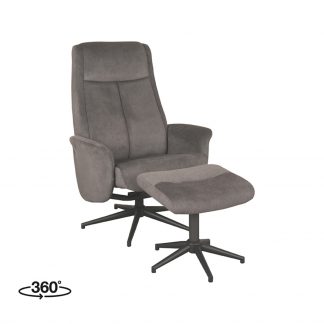 Fauteuil Bergen - Naturel - Velvet - Incl. Hocker 180122337