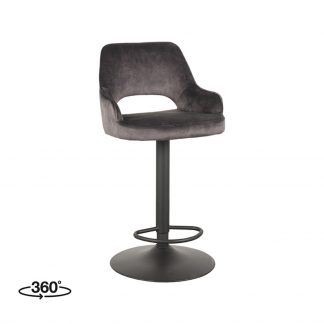 Barkruk Fer - Antraciet - Velours - Gaslift 180122450