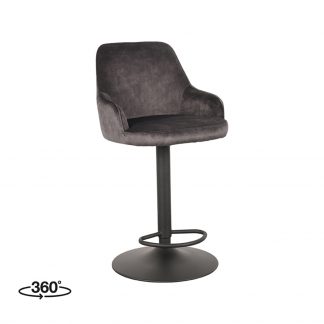 Barkruk Fender - Antraciet - Velours - Gaslift 180122456