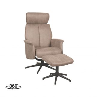 Fauteuil Verdal - Roze - Kunstleder - Incl. Hocker 180122372