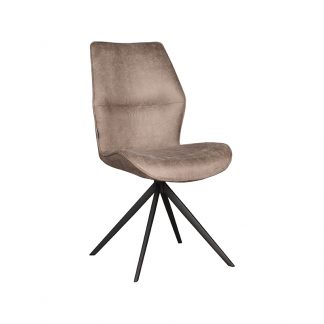 Eetkamerstoel Comfy - Taupe - Kunstleder - Zwart Metalen Frame 180122363