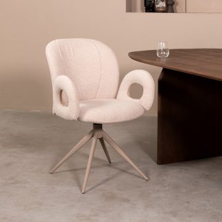 Eetkamerstoel Neo - Naturel - Boucle - Taupe Metalen Frame 180123025