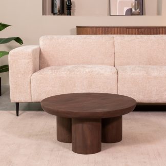 Salontafel Olly - Espresso - Mangohout - 90 cm - Rond 180123041