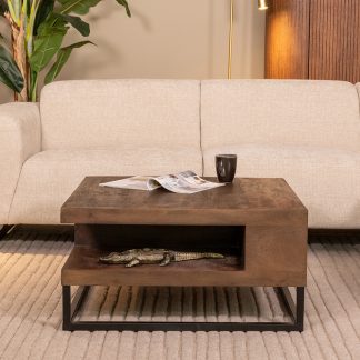 Salontafel Cube - Espresso - Mangohout - 80 cm 18011352