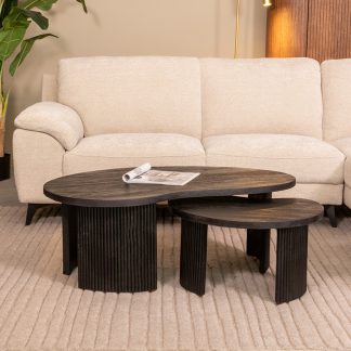 Salontafel Timon - Zwart - Mangohout - 100 cm 18011345
