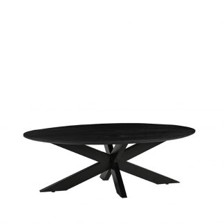 Salontafel James - Zwart - Mangohout - 130 cm - Ovaal 18011258