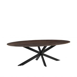 Eetkamertafel James - Espresso - Mangohout - 240 cm - Ovaal 18011467