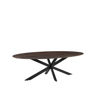 Eetkamertafel James - Espresso - Mangohout - 210 cm - Ovaal 18011465
