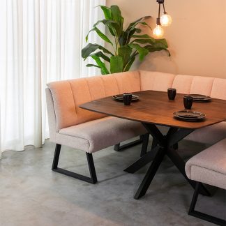 Eetkamertafel Blake - Espresso - Mangohout - 130 cm - Rond 18011192