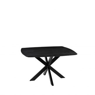 Eetkamertafel Blake - Zwart - Mangohout - 130 cm - Rond 18011193