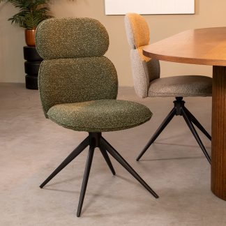 Eetkamerstoel Finn - Forest - Boucle - Zwart Metalen Frame 180100115