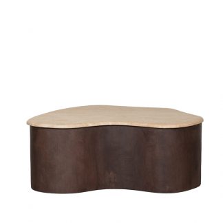 Salontafel Davi - Espresso - Travertin - 80 cm 180122928