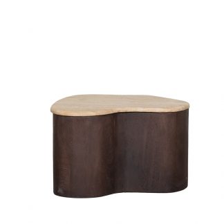 Salontafel Davi - Espresso - Travertin - 50 cm 180122929