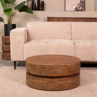 Salontafel Milly - Nature Smooth - Mangohout - 70 cm - Rond 18011671