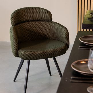 Eetkamerstoel Dinner - Hunter - Geweven - Zwart Metalen Frame 180100344