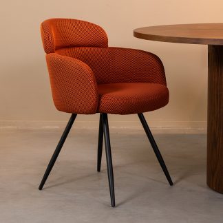Eetkamerstoel Dinner - Rust - Geweven - Zwart Metalen Frame 180100347