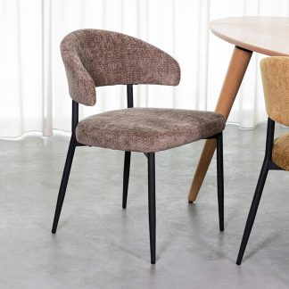 Eetkamerstoel Bliss - Hunter - Chenille - Zwart Metalen Frame 180123113